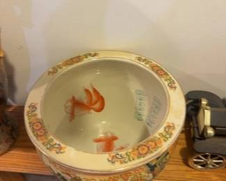 Royal Satsuma Porcelain Fish Bowl with Koi second image