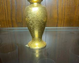 Gold Speckled Ceramic Salt and Pepper Shaker Set