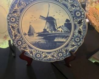 KLM Delft Blue Windmill Plate