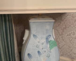 Marbro Asian Style Hand Painted Porcelain Table Lamp