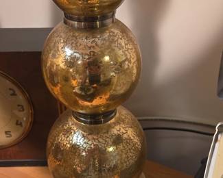 Vintage Crackle Glass Stacked Ball Table Lamp