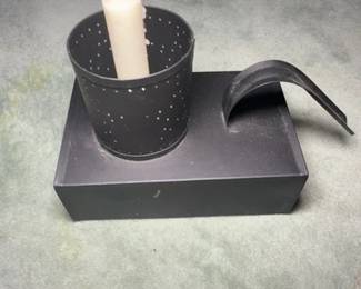 Primitive Punched Tin Jefferson Candle Holder