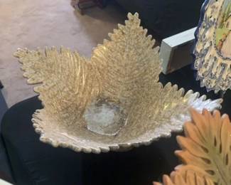 Vintage Haeger Pottery Fern Leaf Bowl