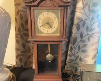 Wooden Mantel Clock with Pendulum