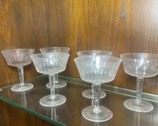 Vintage Cut Crystal Champagne Coupe Glasses