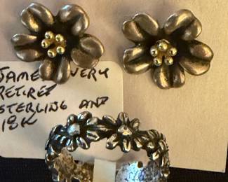James Avery sterling "Margarita" earrings and ring