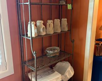 two metal bakers racks