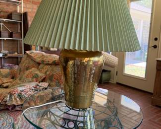 hammered brass table lamp (pair)