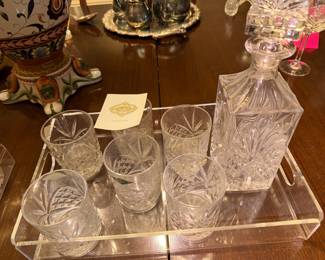 Shannon crystal decanter and six