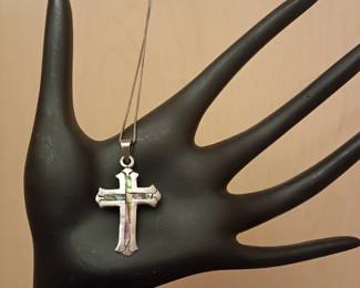 Vintage Southwestern style cross pendant necklace