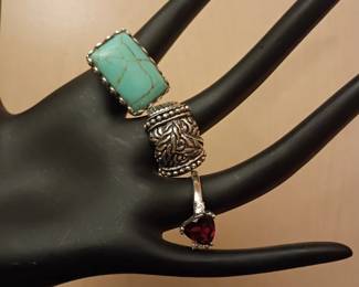 Vintage ring lot beautiful mix of boho, Southwestern, and artisan-inspired styles