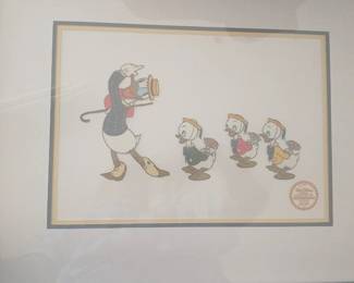 framed Walt Disney serigraph cel from Mr. Duck Steps Out