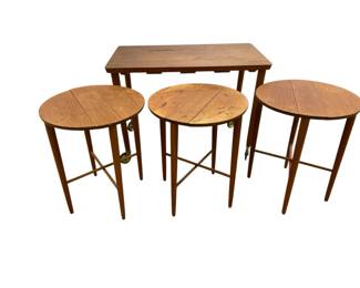 MCM Teak Cocktail Table with Three Side Tables