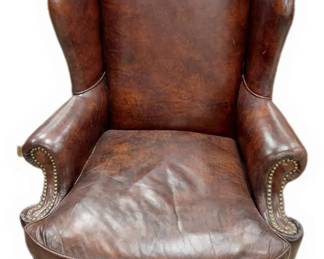 Faux Leather Wingback Chair