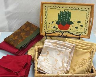 Damask Linens And Tablescape Items