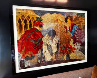 - [ ] Roy Fairchild-Woodard (British, b. 1953) “ masquerade” signed and tilted print.