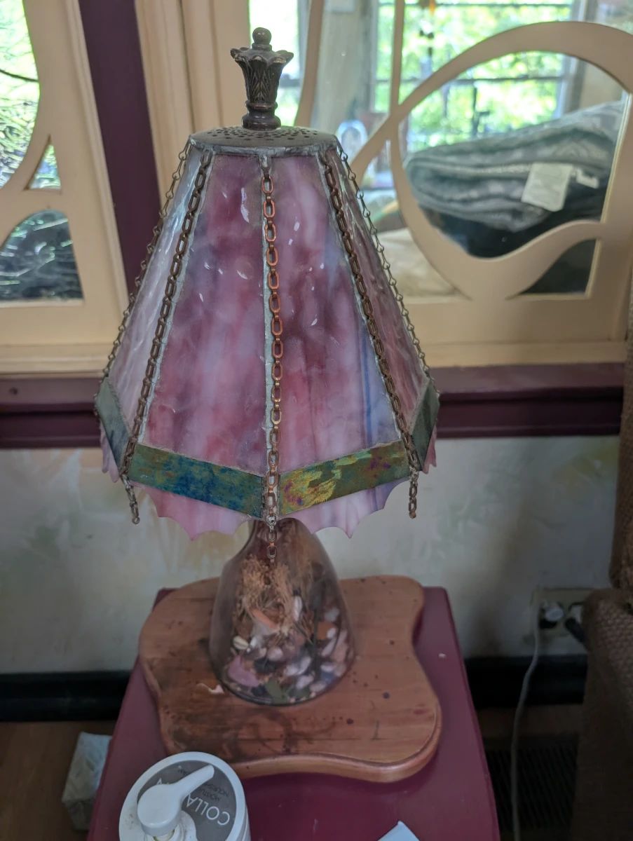 Handmade stained art piece glass lamp