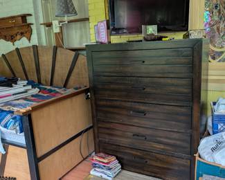 Dresser set - 5 drawer upright and tall 6 drawer long dresser
