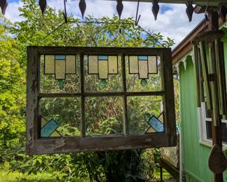 Stained glass on windows and some art pieces