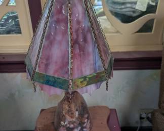 Handmade stained art piece glass lamp