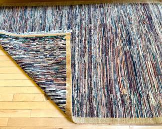 $500 - Multicolored Knotted Rug - 70" x 47". Shown up-side-down to see how wonderful the weaving is!