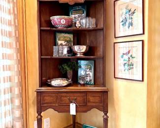 $950 - Vintage Drexel Heritage Walnut Corner Cabinet - 32" x 74" 16.5"