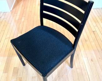$100 per - Black Matte Slat Wood Dining Chair (4 in house) - 18" x 16" x 31"