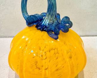 - signed, handblown glass pumpkin