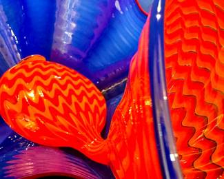 "Lapis Persian Pair" by Dale Chihuly glass sculpture 11"x10"x6 1/2" - Call to Inquire