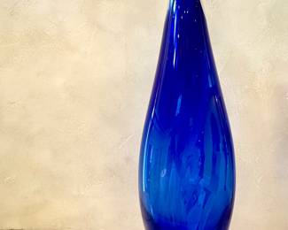 $300 - Murano glass cobalt blue vase - 25" H