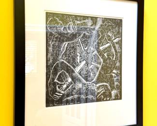 Details on the way! Woodcut Print Framed - 20"x21"