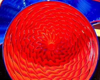 "Lapis Persian Pair" by Dale Chihuly glass sculpture 11"x10"x6 1/2" - Call to Inquire