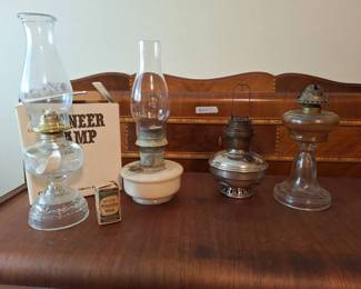 Collection of Vintage Oil Lamps  Aladdin Wick