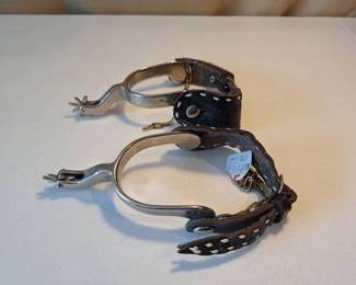 Western Riding Spurs with Leather Straps
