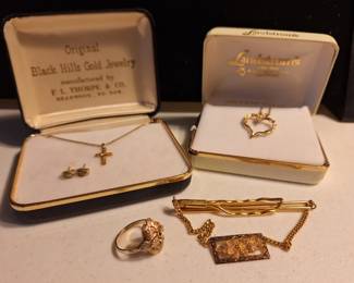 Black Hills Gold Jewelry Collection  10K Gold Pendants, Ring, Earrings  Tie Accessory