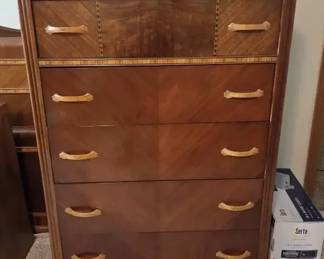 Vintage Art Deco Waterfall Chest of Drawers