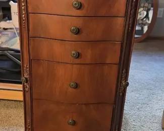 Tall Jewelry Armoire with Mirror  Storage Drawers