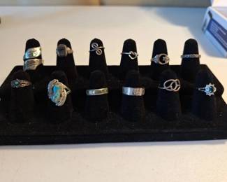 Sterling Silver  Plata 925 Ring Collection with Turquoise and Inlay Styles