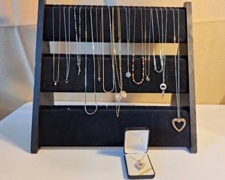 Delicate Pendant  Charm Necklace Collection with Roman Heart Pendant