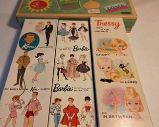 Vintage Barbie, Ken  Tressy Doll Case and Wardrobe Box Lot
