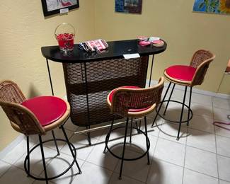 MCM WEINBERG BAR AND STOOLS