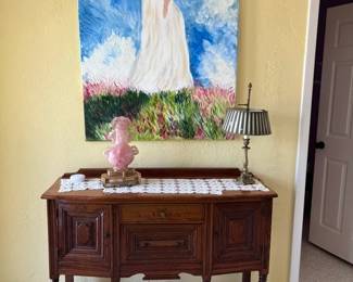 ANTIQUE SIDEBOARD, TRIBUTE PAINTING MONET