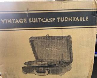 Vinyl Record Player, 3 Speeds Belt Driven Suitcase Portable Turntable
