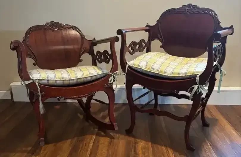 Antique VictorianStyle Chair and Rocker