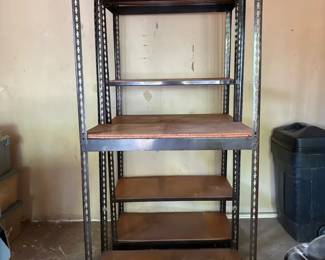 2 Metal and Plywood Shelving Units