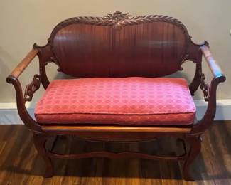 Antique VictorianStyle Wood Settee