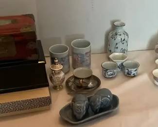 Asian Inspired Saki Sets and Jewelry Boxes
