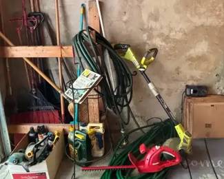 Lawn Care Items Including Ryobi Trimmer with Battery and Charger, Ace Leaf Bags and More
