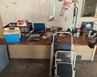 Misc Garage Items Includes Painting Items, Step Stools