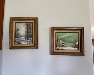 framed winter landscape wall art set
